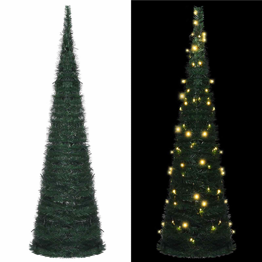 vidaXL Sapin de Noël with LED String Lights Vert 150 x 150 cm PVC