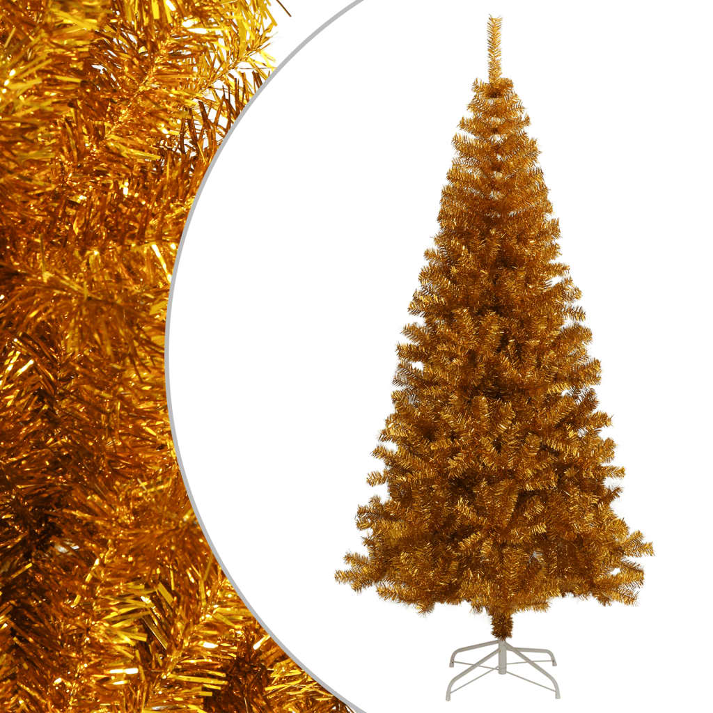 Kunstkerstboom Met Standaard 180 Cm Pet Kleurig Goud