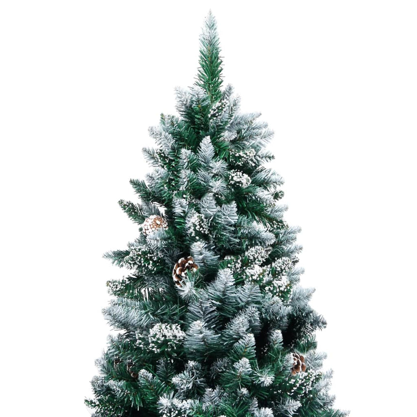 Kunstkerstboom Met Dennenappels En Witte Sneeuw 240 Cm