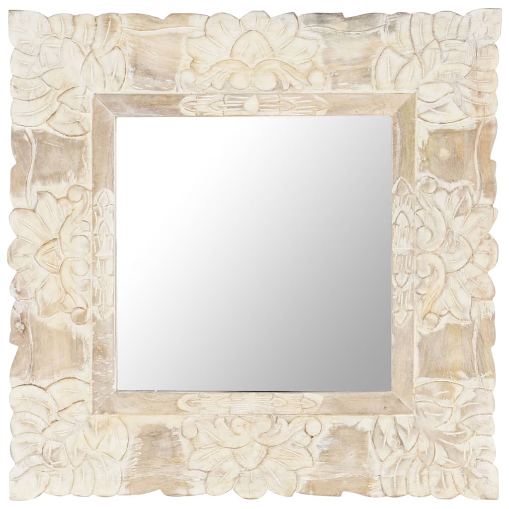 Spiegel 50X50 Cm Massief Mangohout Wit