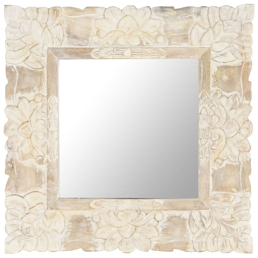 Spiegel 50X50 Cm Massief Mangohout Wit