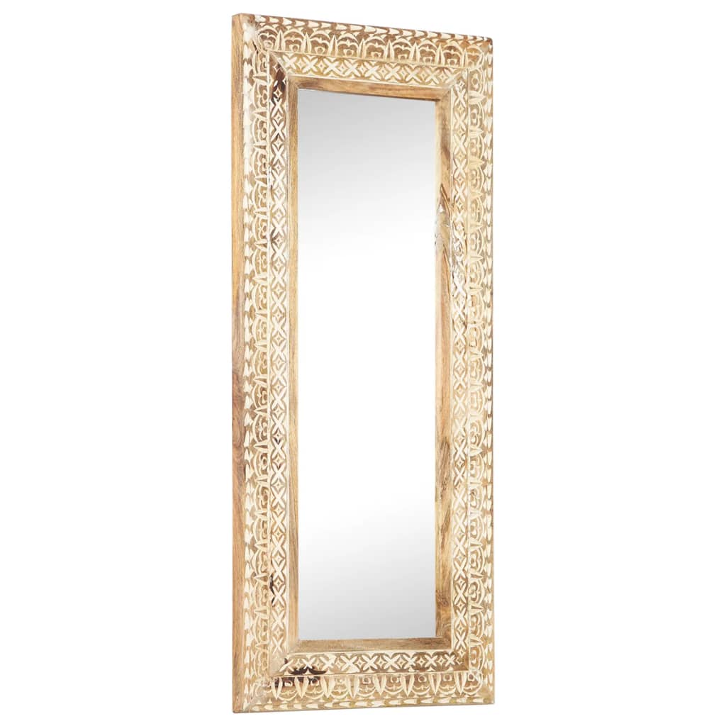 Spiegel Handgesneden 110X50X2,6 Cm Massief Mangohout