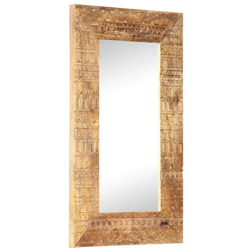 Spiegel Handgesneden 110X50X2,5 Cm Massief Mangohout