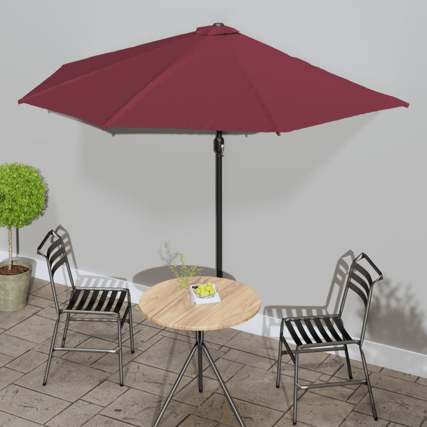 Balkonparasol Half Met Aluminium Paal 270X144X222 Cm