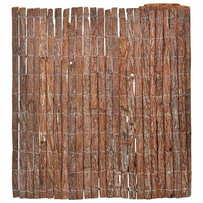 vidaXL Clôture en écorce Marron 100 x 600 cm Écorce