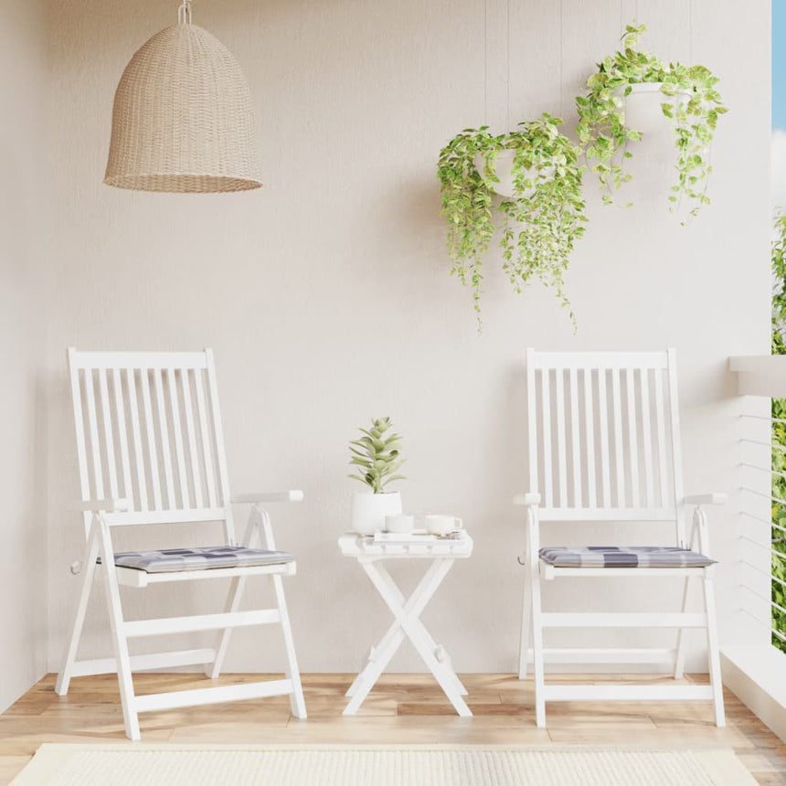 Tuinstoelkussens Oxford Stof Ruitpatroon Grijs Grijs Ruitpatroon
