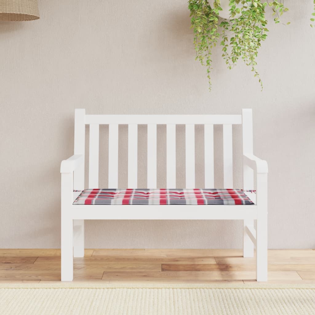 Tuinbankkussen Oxford Stof Ruitpatroon Rood Rood Ruitpatroon