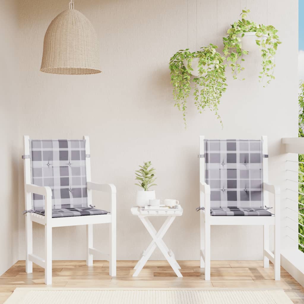 Tuinstoelkussens Oxford Stof Ruitpatroon Grijs