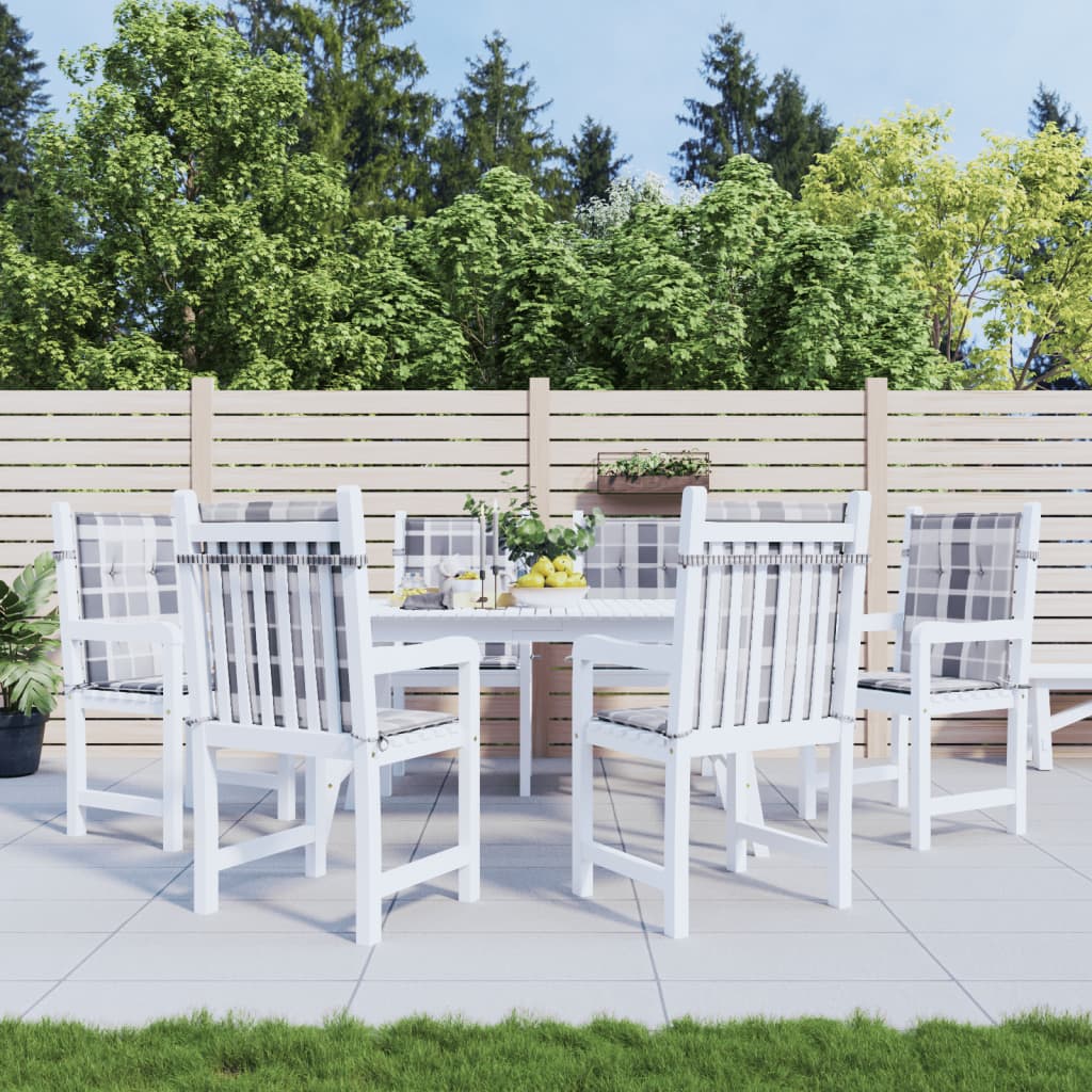 Tuinstoelkussens Oxford Stof Ruitpatroon Grijs