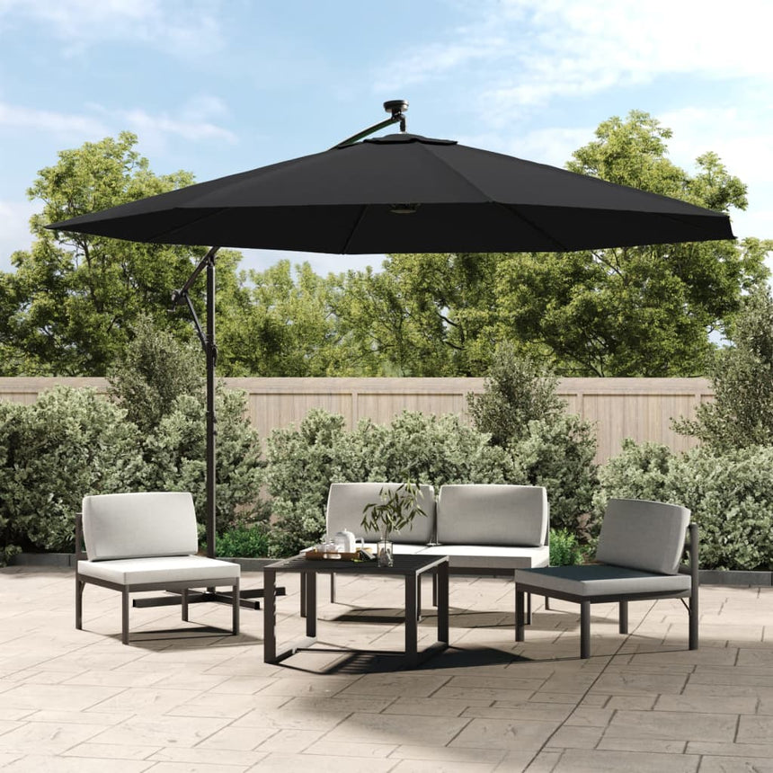 Zweefparasol Met Led-Verlichting En Metalen Paal