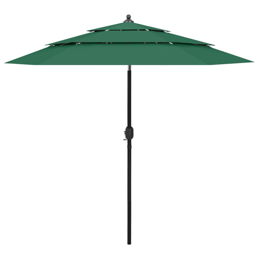 Parasol 3-Laags Met Aluminium Paal Kleurig