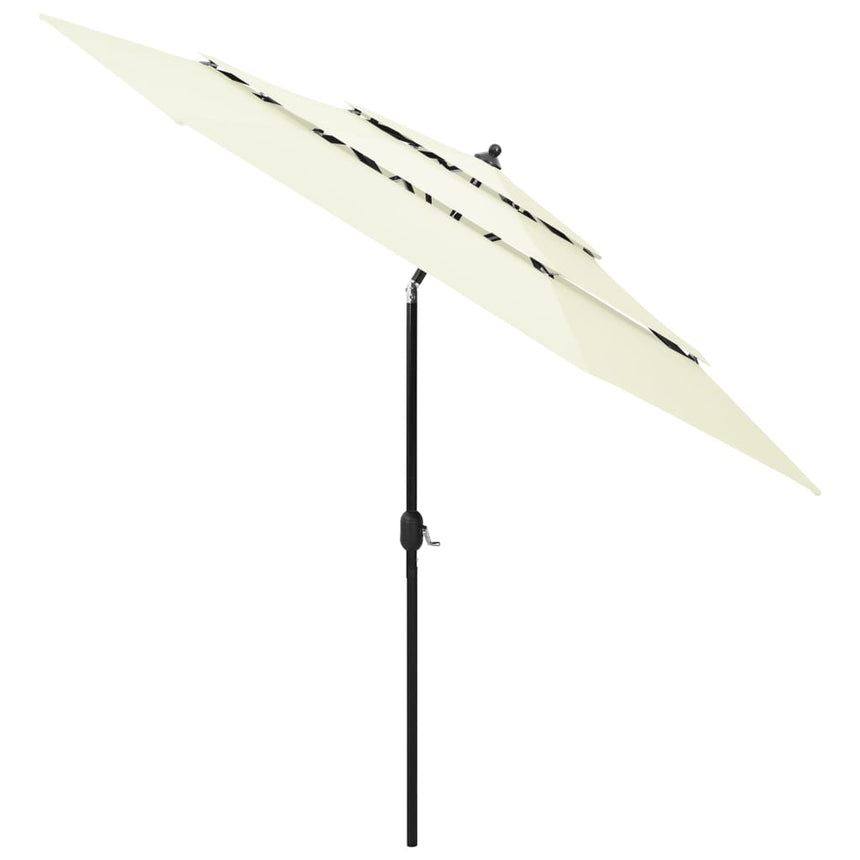 Parasol 3-Laags Met Aluminium Paal Kleurig