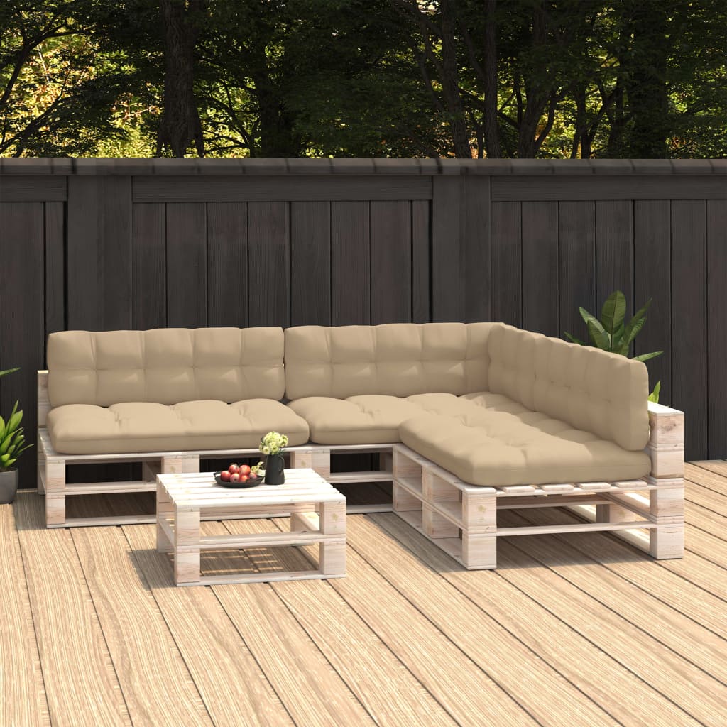 Bankkussens Pallet 7 St Beige