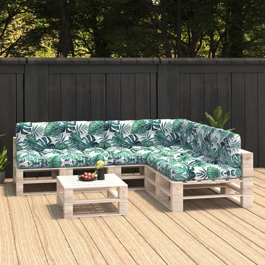 Bankkussens Pallet 7 St Bladpatroon