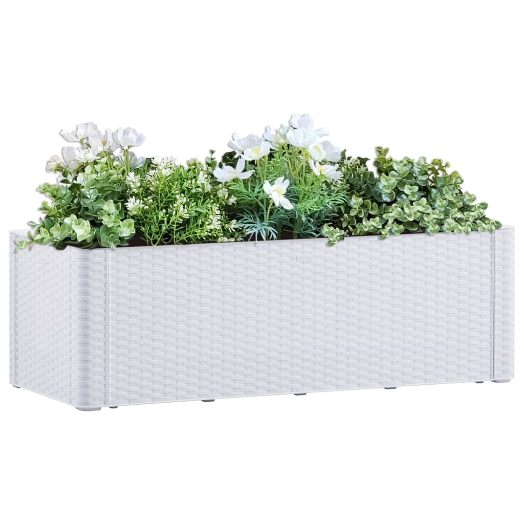 Plantenbak Hoog Met Zelfbewateringssysteem Wit