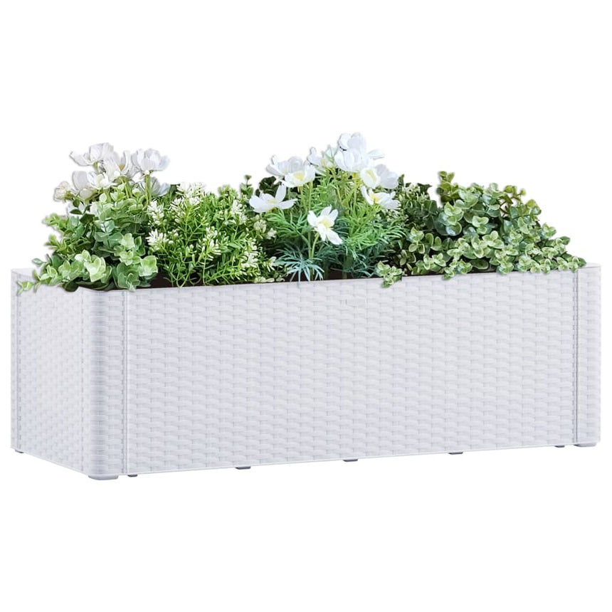 Plantenbak Hoog Met Zelfbewateringssysteem Wit