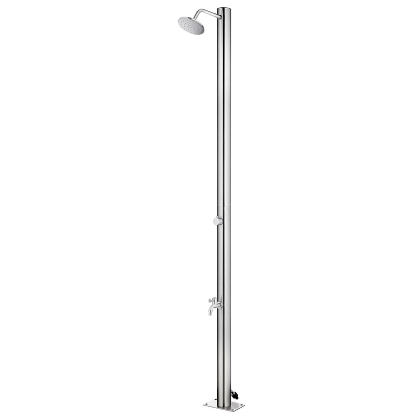 Buitendouche 215 Cm Roestvrij Staal Zwart En Rood