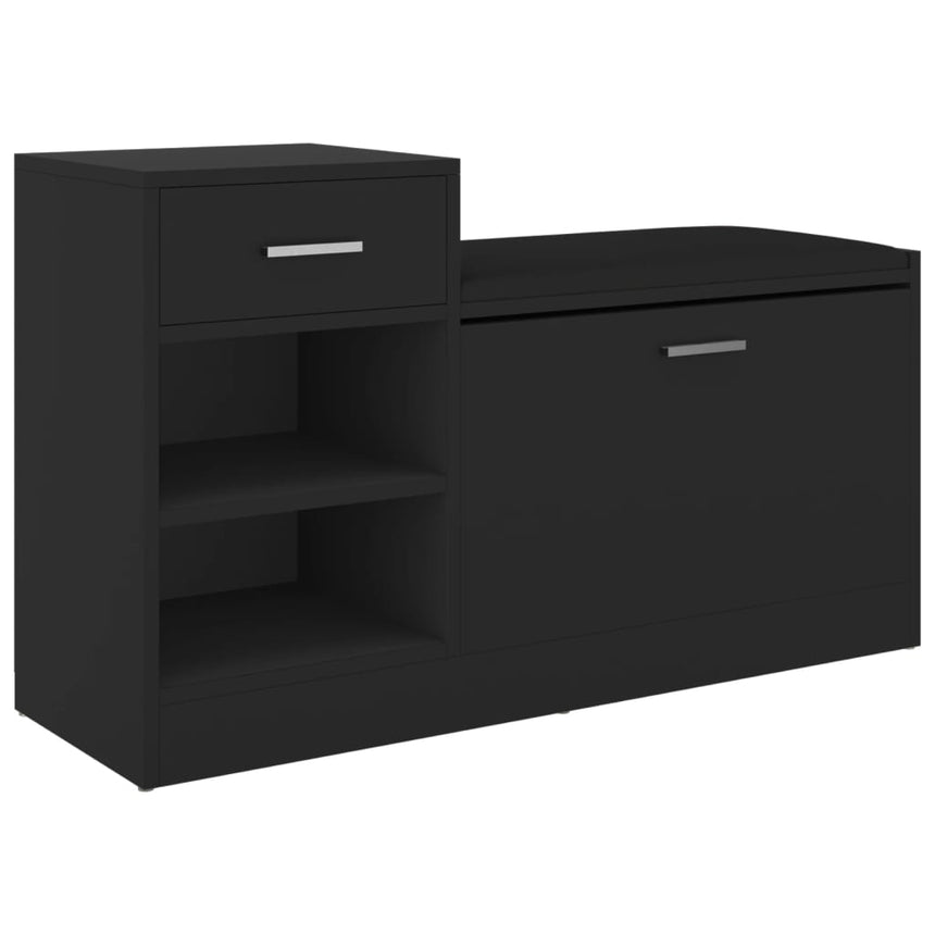 Schoenenbank 94,5X31X57 Cm Bewerkt Hout Zwart