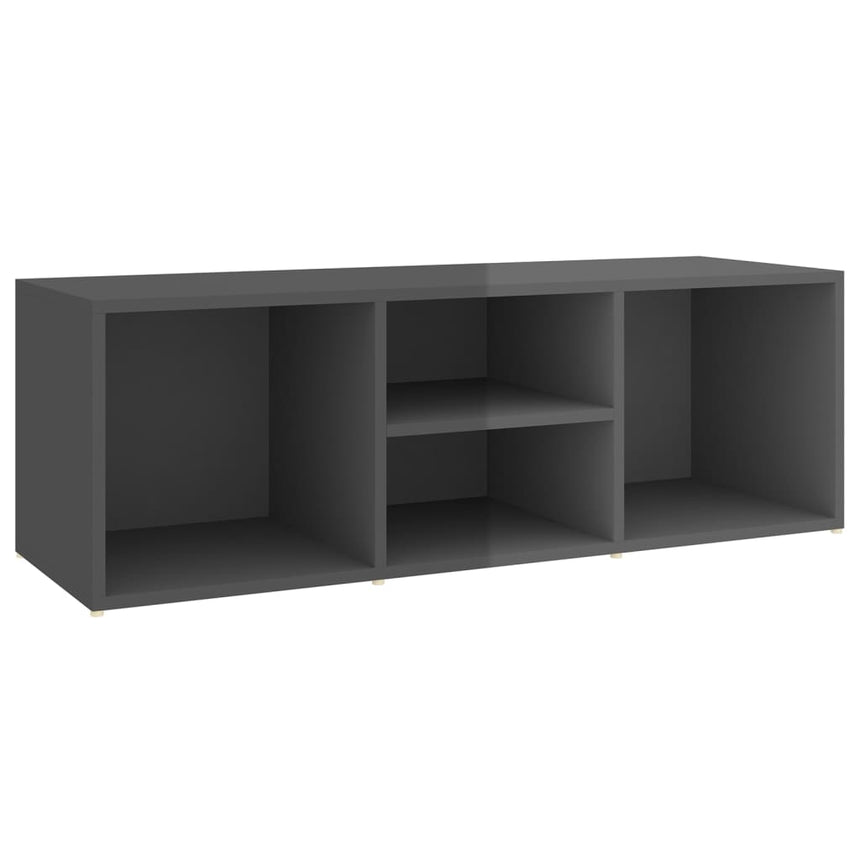 Schoenenopbergbank 105X35X35 Cm Bewerkt Hout Hoogglans Grijs