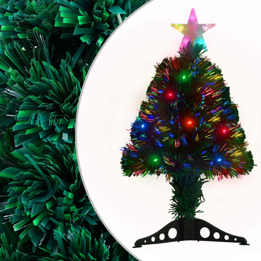 Voorverlichte Kerstboom Met Standaard En Led 64 Cm Glasvezel Groen