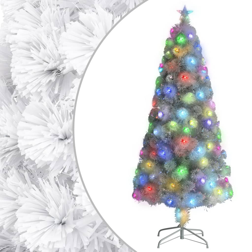 Kunstkerstboom Met Verlichting Glasvezel Wit
