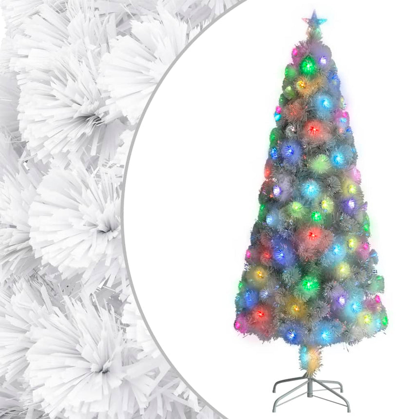 Kunstkerstboom Met Verlichting Glasvezel Wit