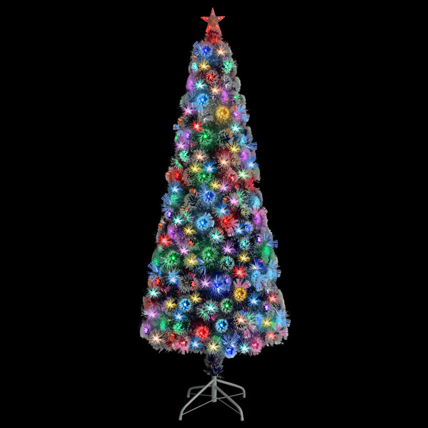 Kunstkerstboom Met Verlichting Glasvezel Wit En Blauw