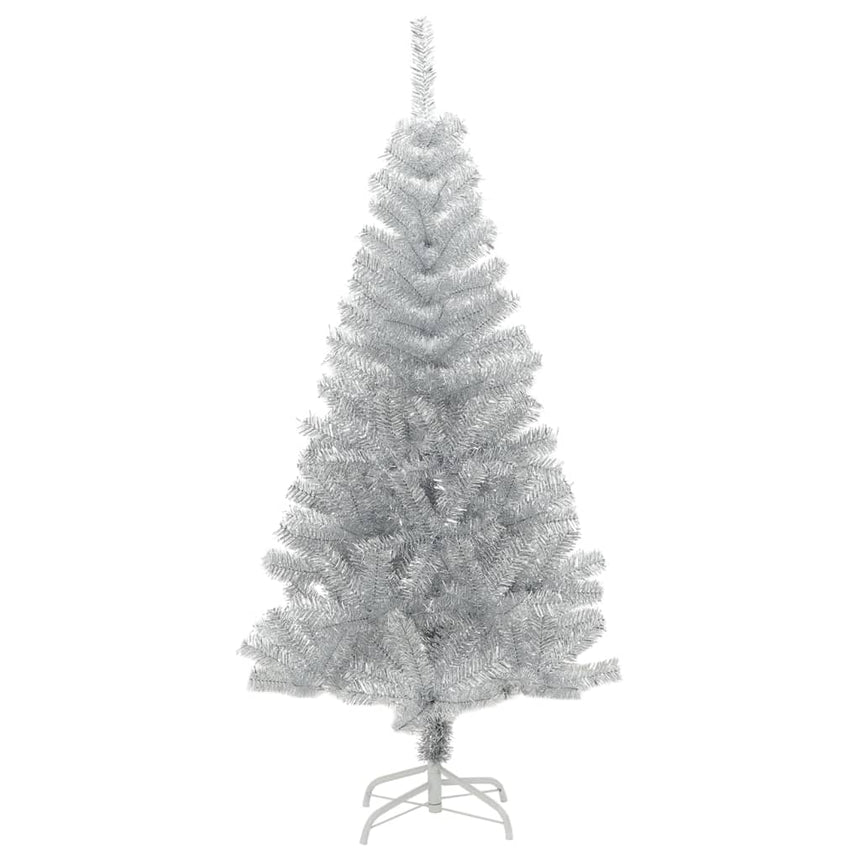 Kunstkerstboom Met Standaard 120 Cm Pet Kleurig Zilver