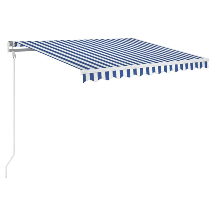 Luifel Automatisch Uittrekbaar 350X250 Cm Blauw En Wit Zwart