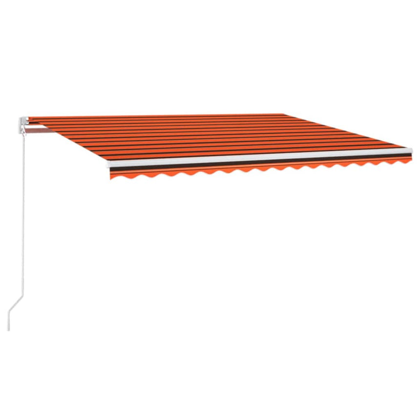 Luifel Handmatig Uittrekbaar 400X300 Cm Oranje En Bruin