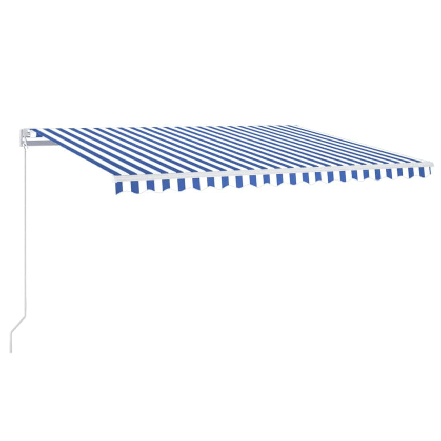 Luifel Automatisch Uittrekbaar 450X300 Cm Blauw En Wit