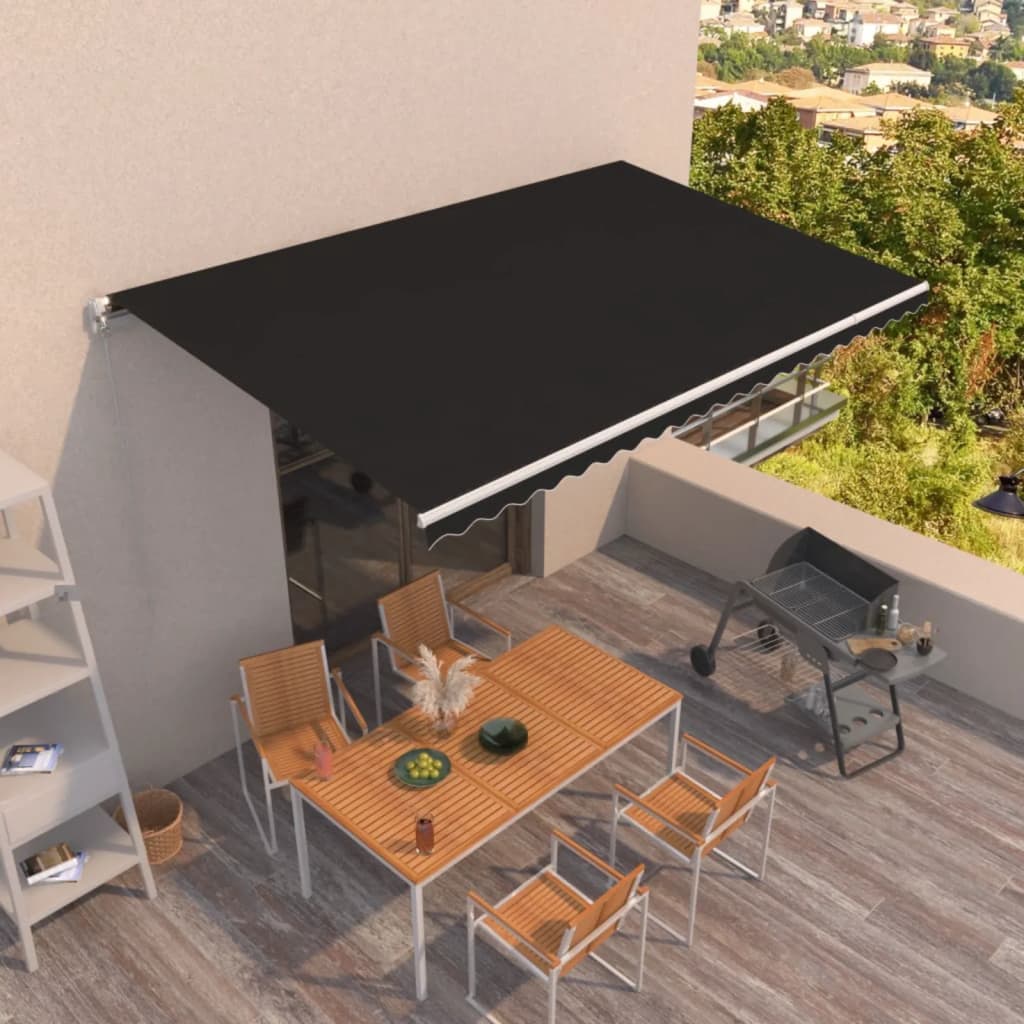 Luifel Handmatig Uittrekbaar 500X300 Cm Antracietkleurig