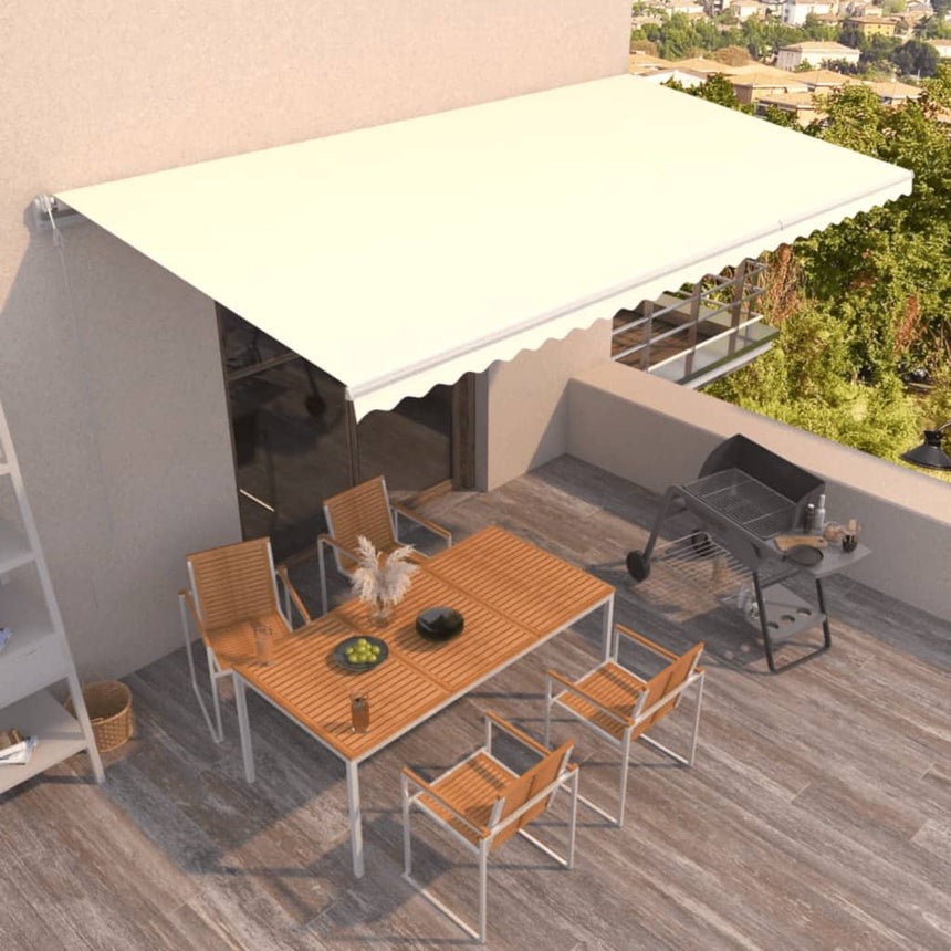 Luifel Automatisch Uittrekbaar 600X300 Cm Crèmekleurig Groen