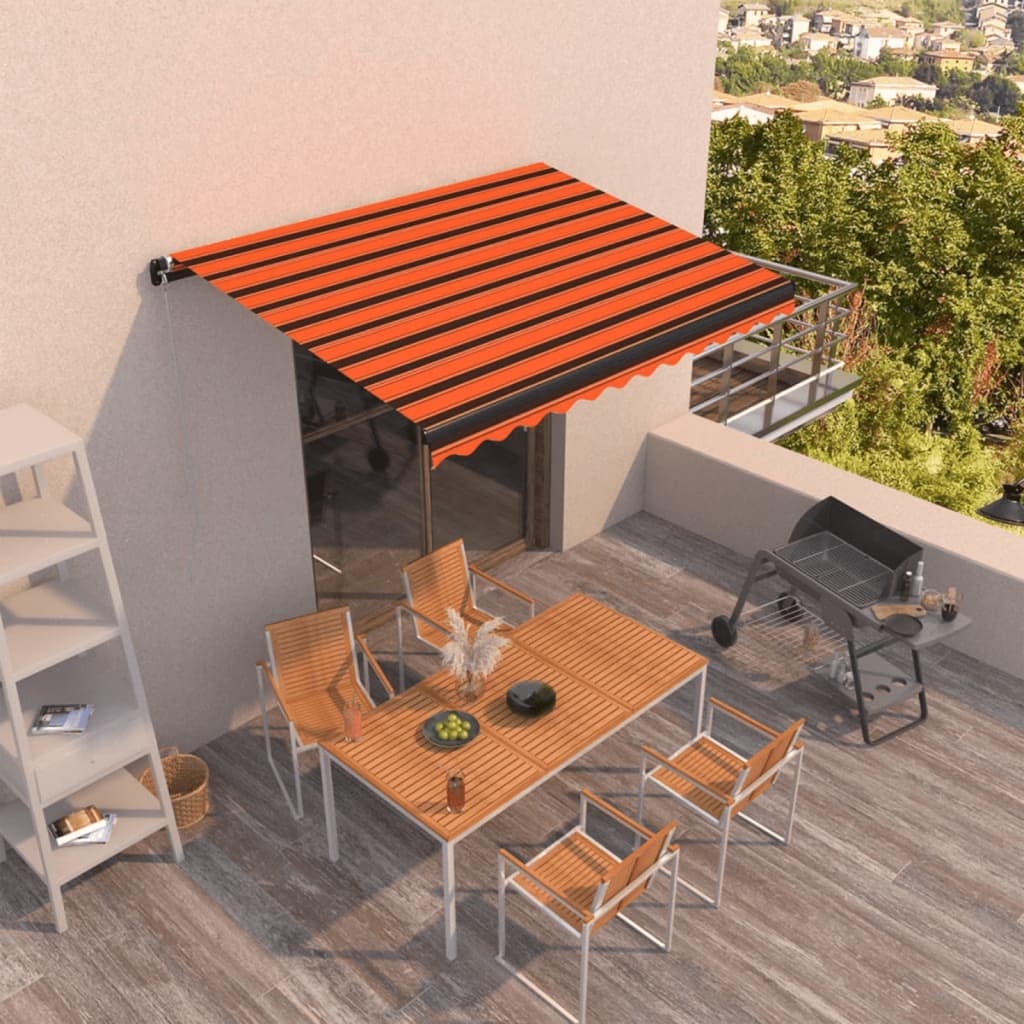 Luifel Automatisch Uittrekbaar 300X250 Cm Oranje En Bruin