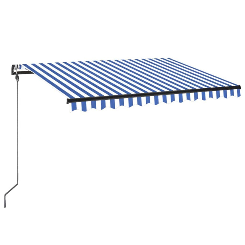 Luifel Automatisch Uittrekbaar 350X250 Cm Blauw En Wit