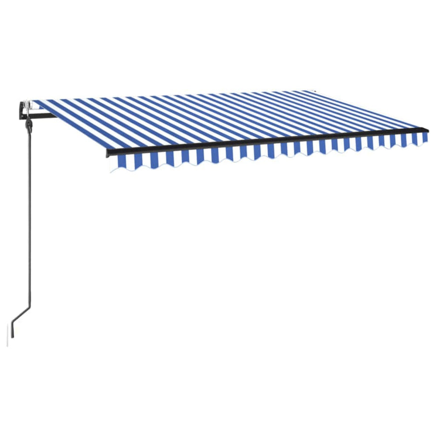 Luifel Automatisch Uittrekbaar 400X300 Cm Blauw En Wit