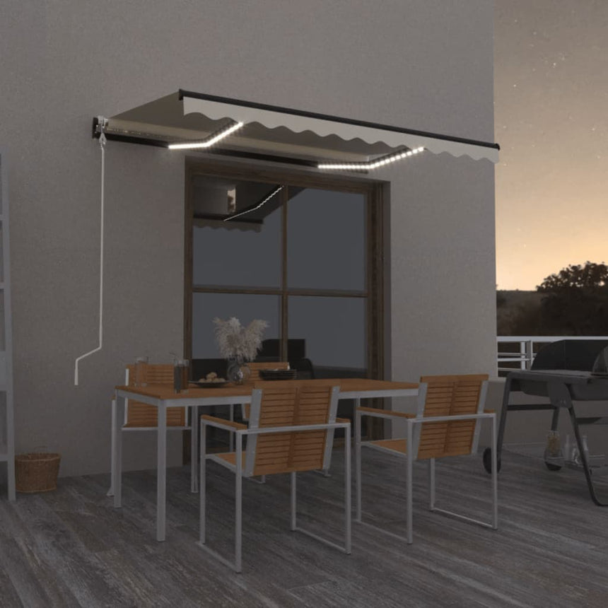 Luifel Automatisch Met Led En Windsensor 400X300 Cm Crèmekleur