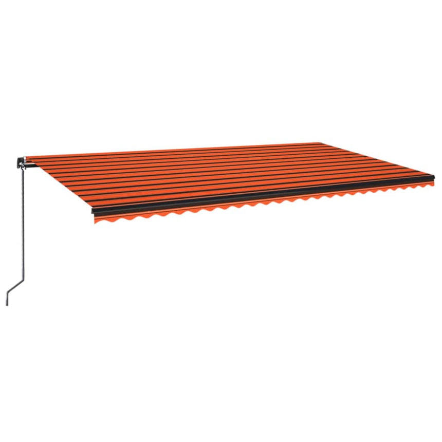 Luifel Handmatig Uittrekbaar Met Led 600X300 Cm Oranje En Bruin