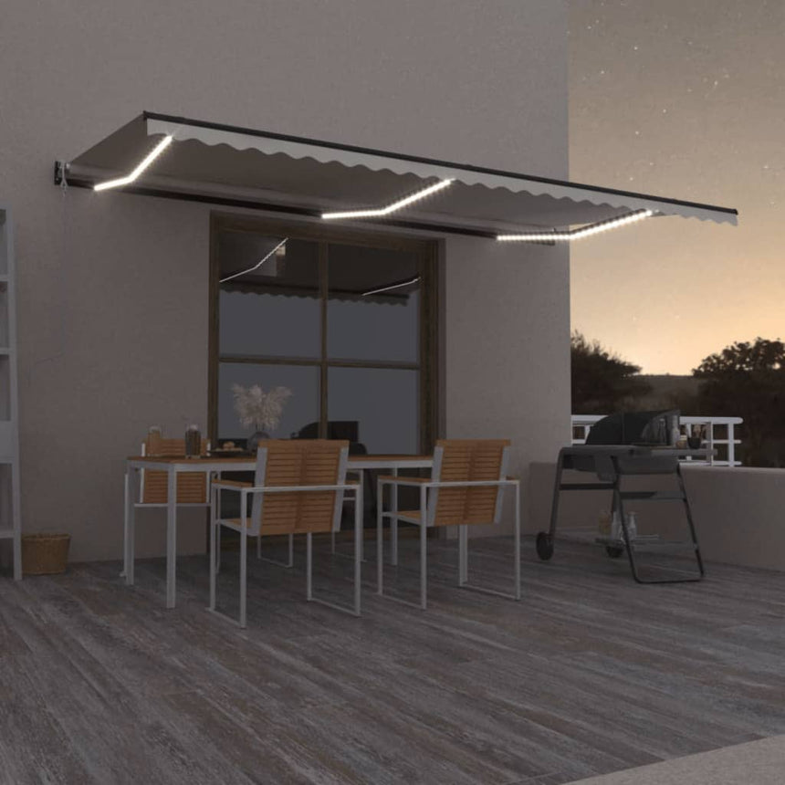 Luifel Automatisch Met Led En Windsensor 600X300 Cm Crèmekleur