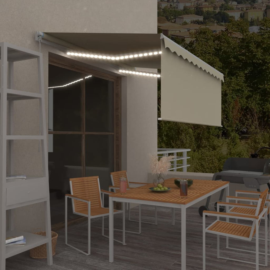 Luifel Handmatig Uittrekbaar Rolgordijn Led 3X2,5 M