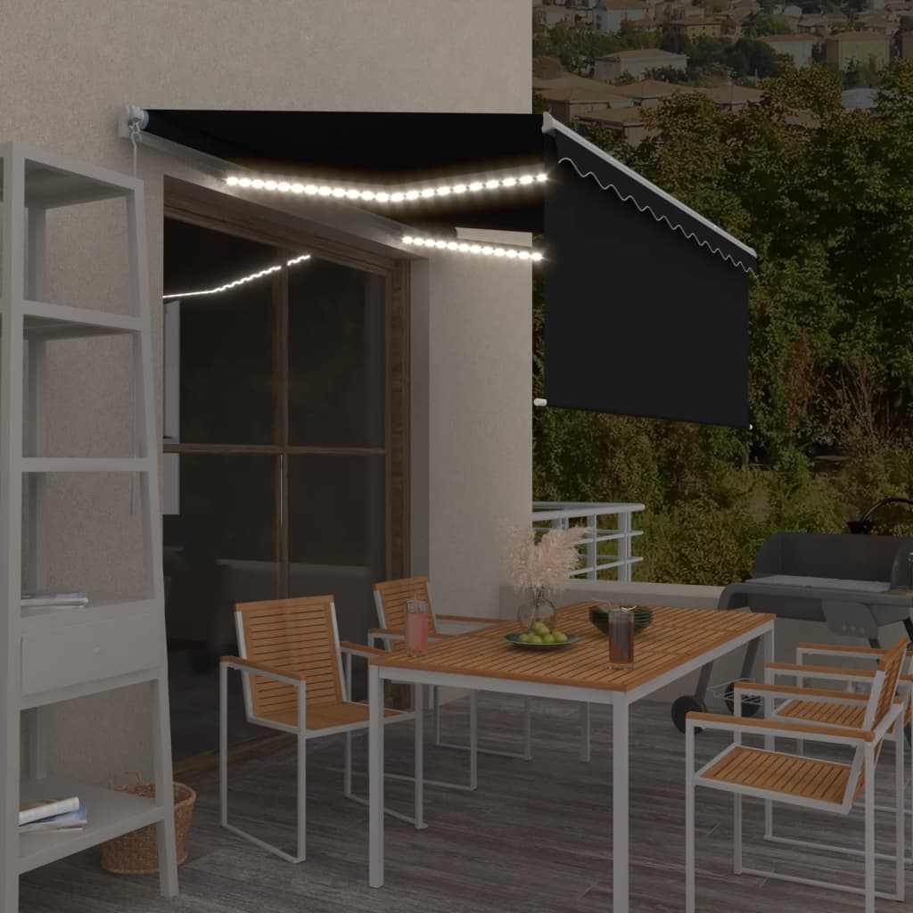 Luifel Handmatig Uittrekbaar Rolgordijn Led 3X2,5 M
