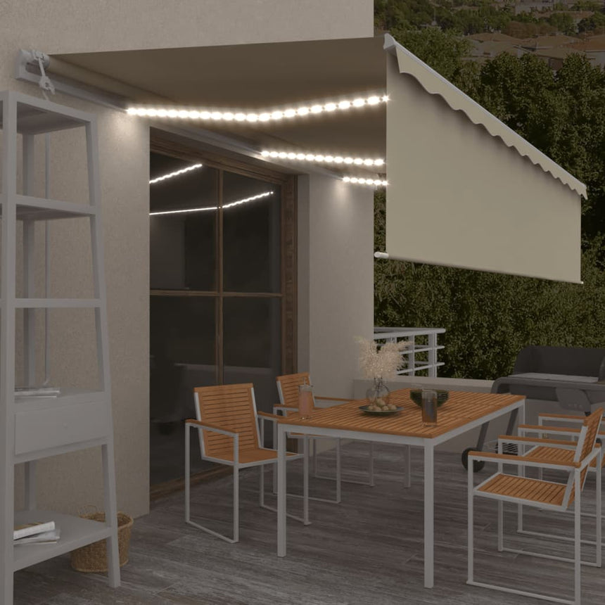 Luifel Met Rolgordijn, Led En Windsensor 4,5X3 M