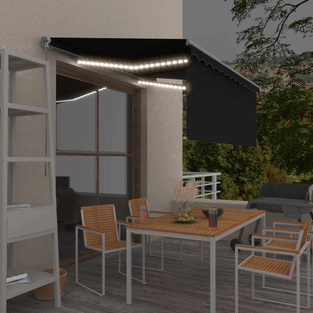 Luifel Handmatig Uittrekbaar Rolgordijn Led 3X2,5 M