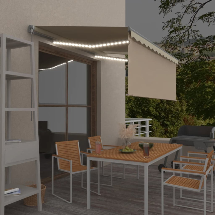 Luifel Handmatig Uittrekbaar Rolgordijn Led 3X2,5 M