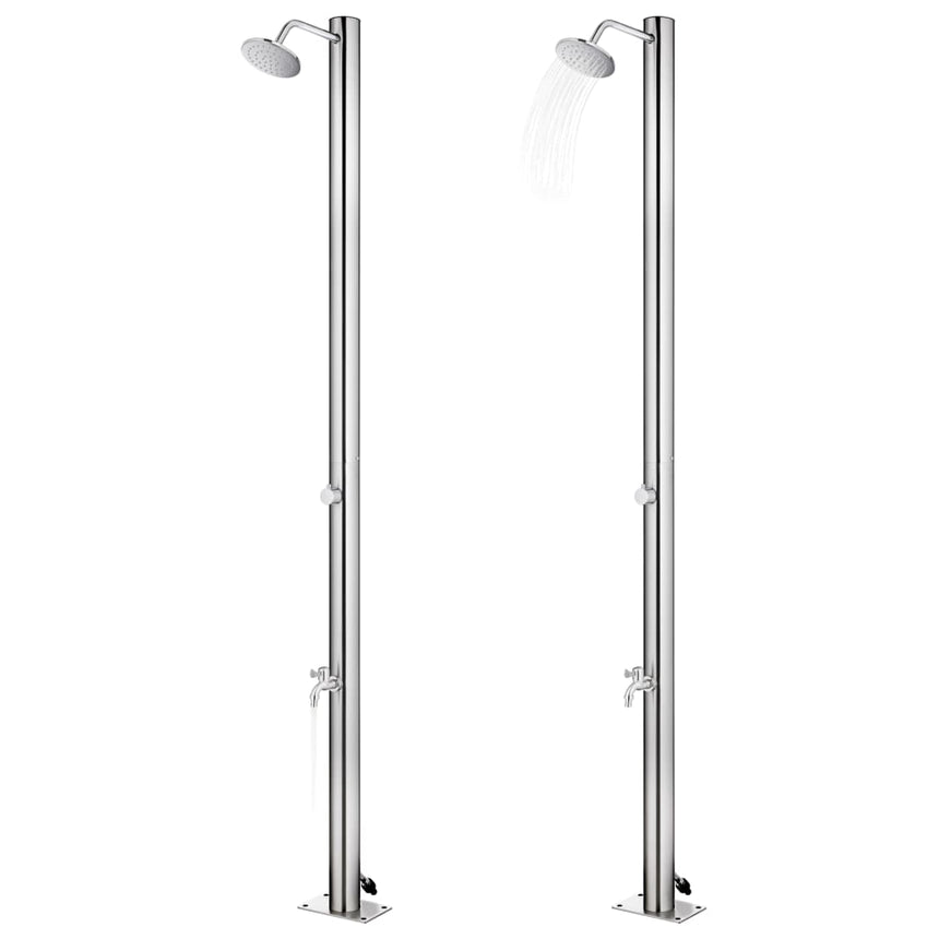 Buitendouche Met Grijze Basis 220 Cm Roestvrij Staal