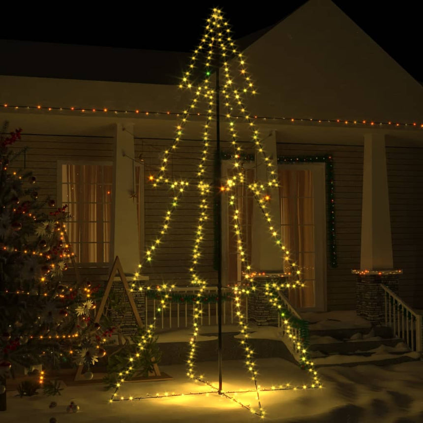 Kegelkerstboom 240 Led's Binnen En Buiten 118X150 Cm Warmwit