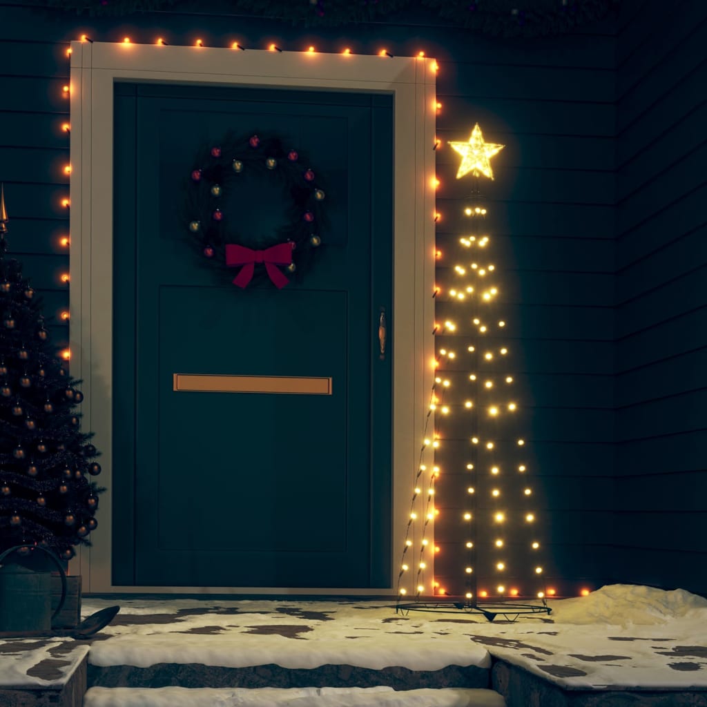 Kegelkerstboom 70 Te Led's 50X120 Cm Warmwit