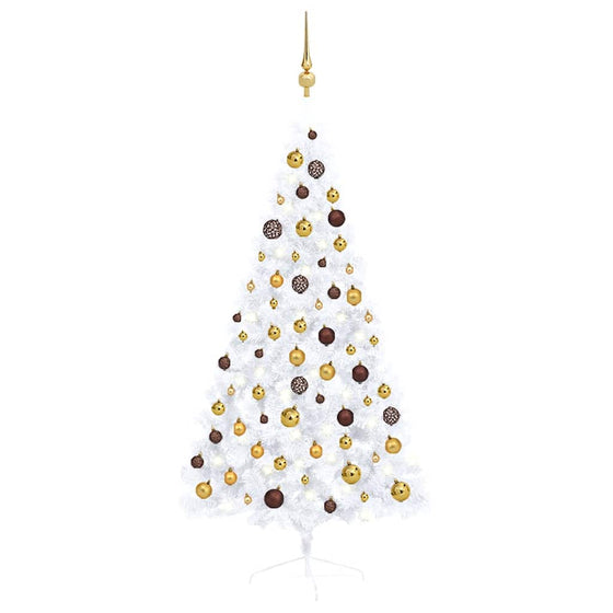 Kunstkerstboom Met Verlichting En Kerstballen Half