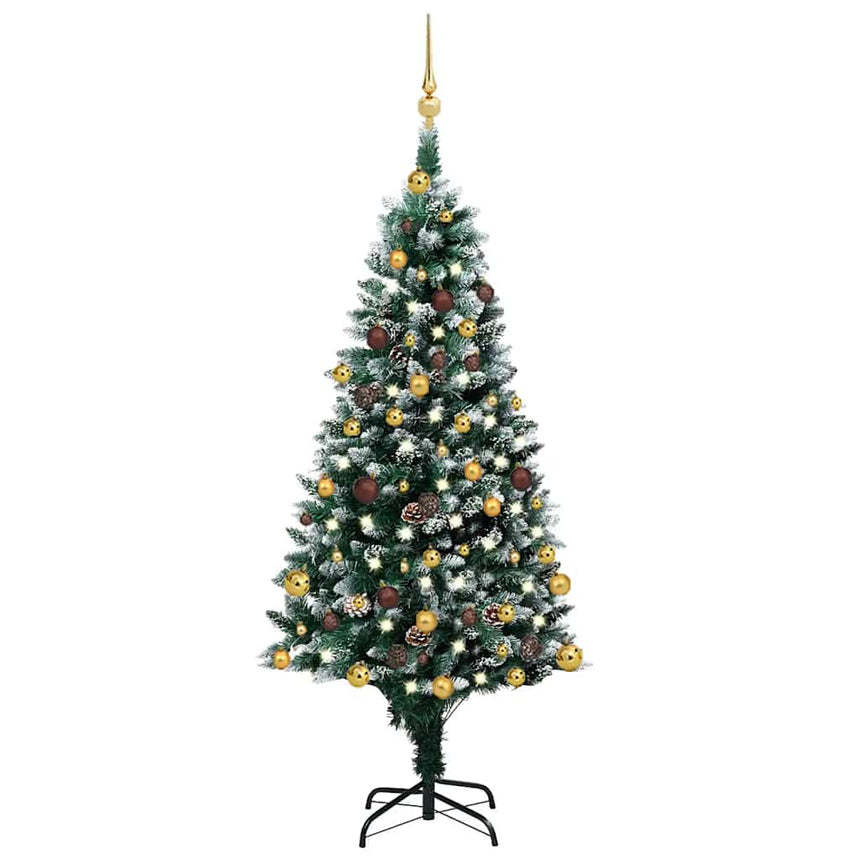 Kunstkerstboom Met Led En Kerstballen En Dennenappels 180 Cm
