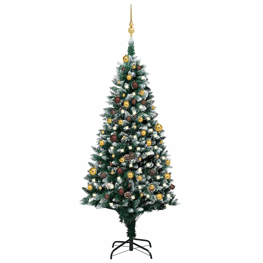 Kunstkerstboom Met Led En Kerstballen En Dennenappels 180 Cm